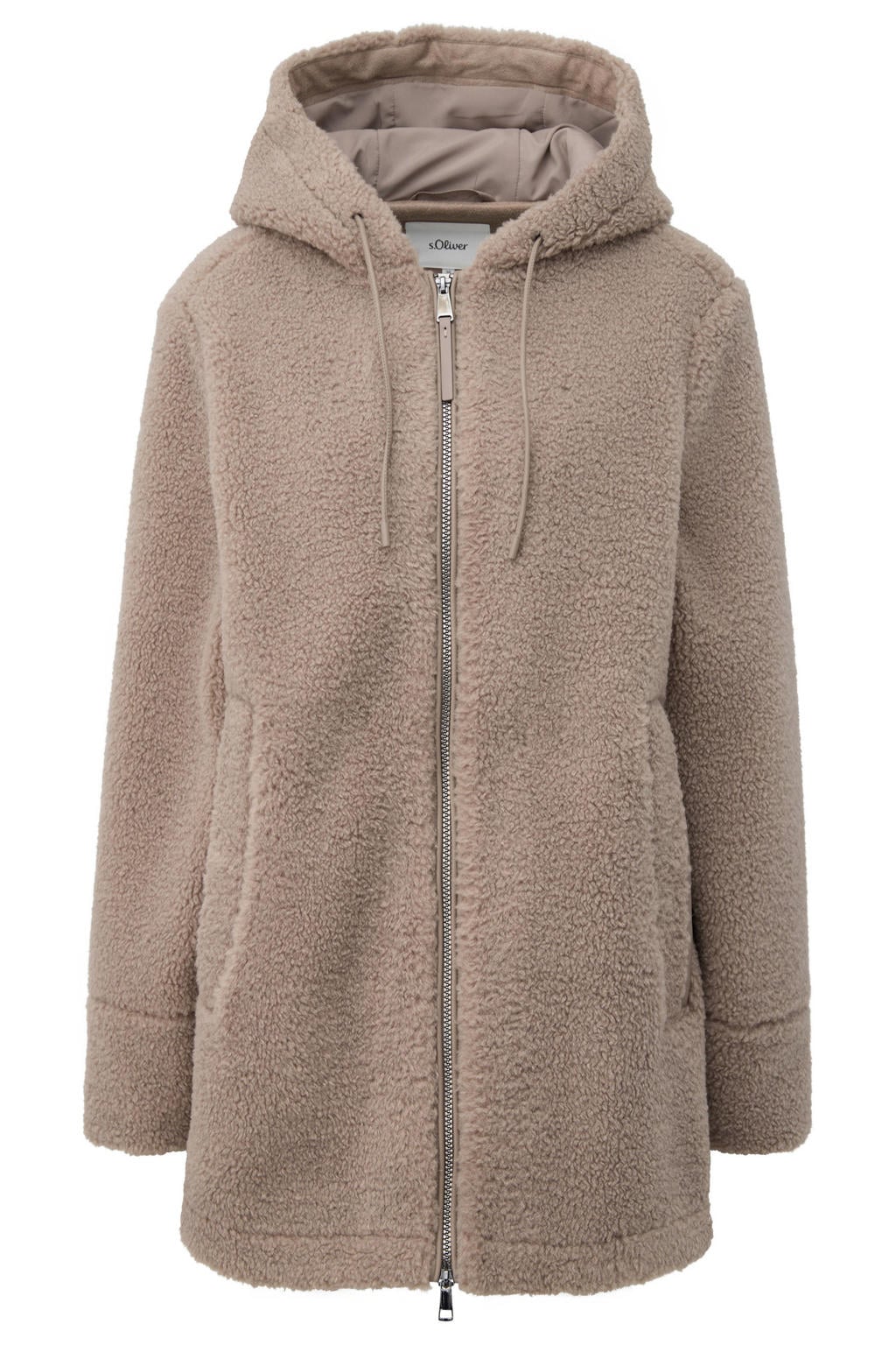 s.Oliver Curve Plus Size teddy jas - taupe