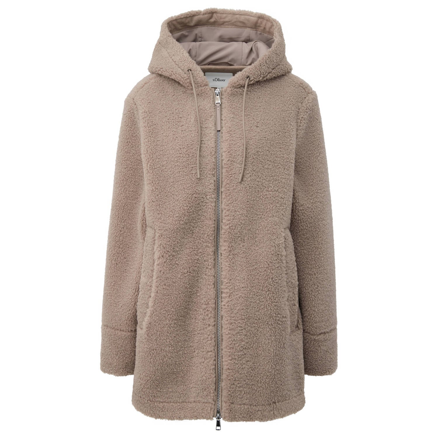 S.Oliver Curve Plus Size teddy jas taupe