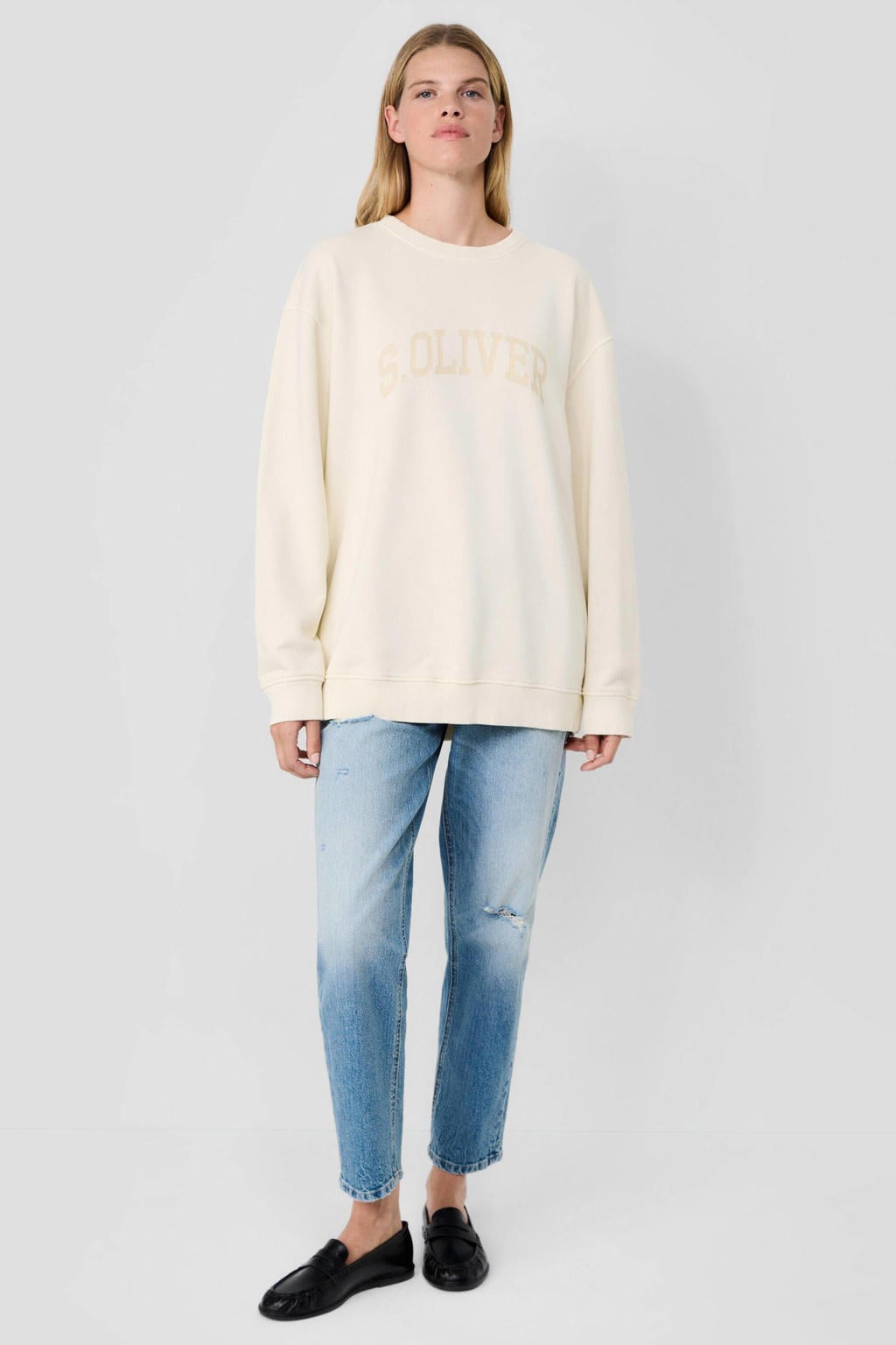 S.Oliver x Heidi Klum sweater met tekst - ecru