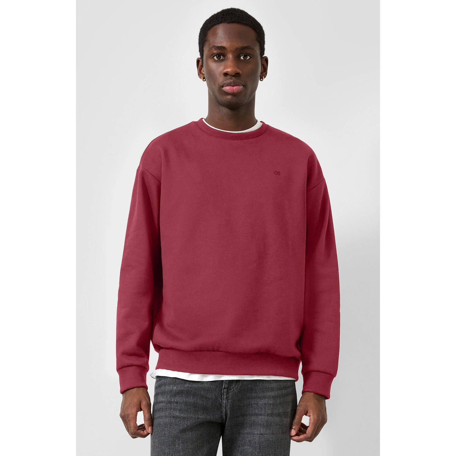 QS regular fit trui rood