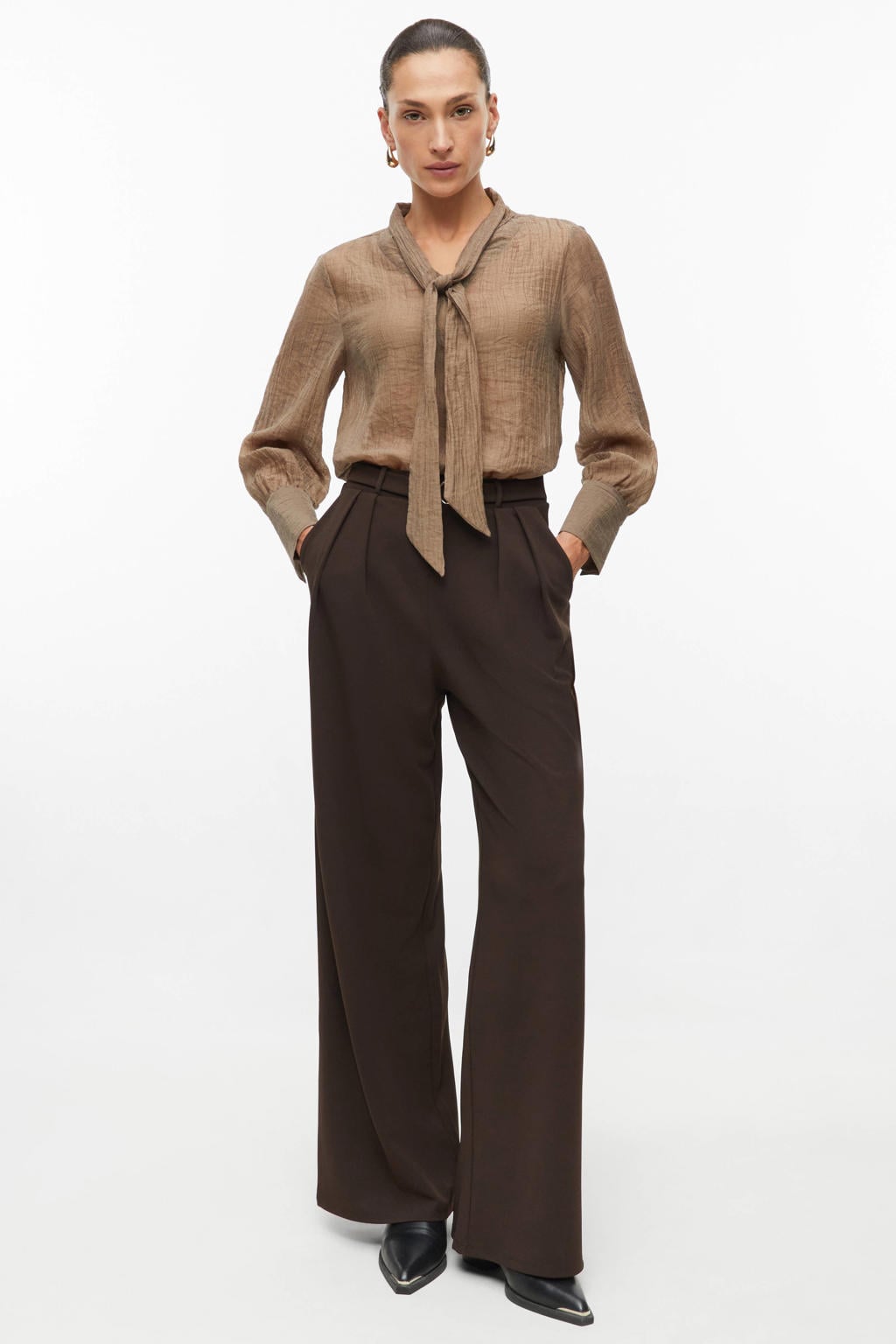 s.Oliver BLACK LABEL high waist wide leg casual broek