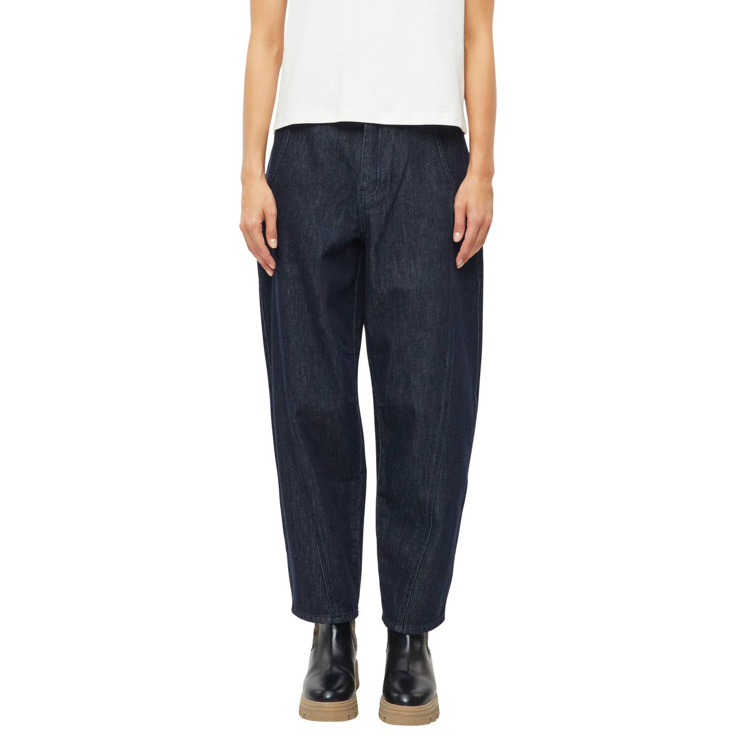 s.Oliver high waist barrel jeans dark blue