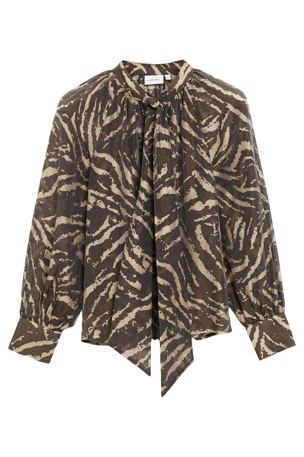 comma top met zebraprint - donkerbruin