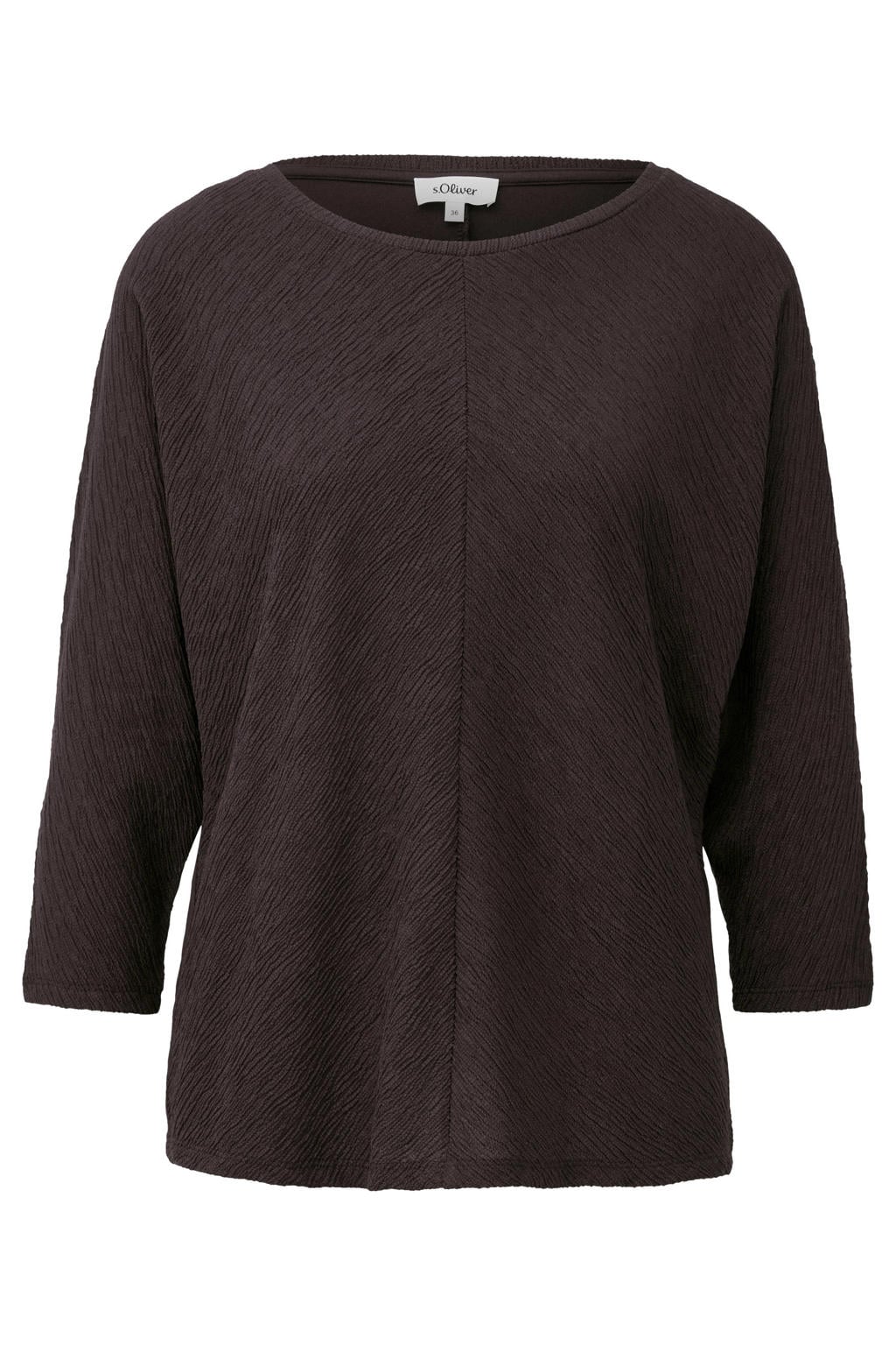 s.Oliver Curve Plus Size top - donkerbruin