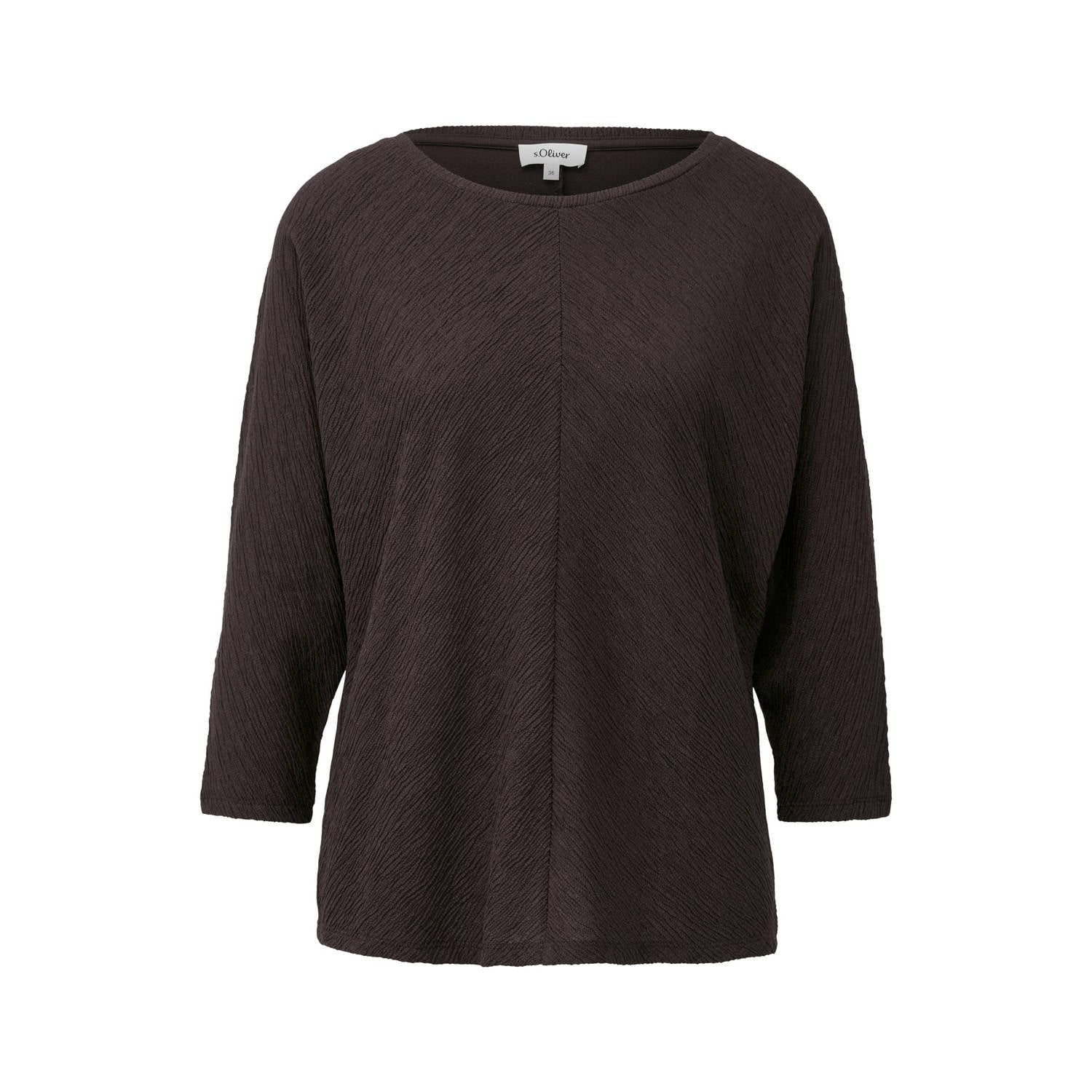 S.Oliver Curve Plus Size top donkerbruin