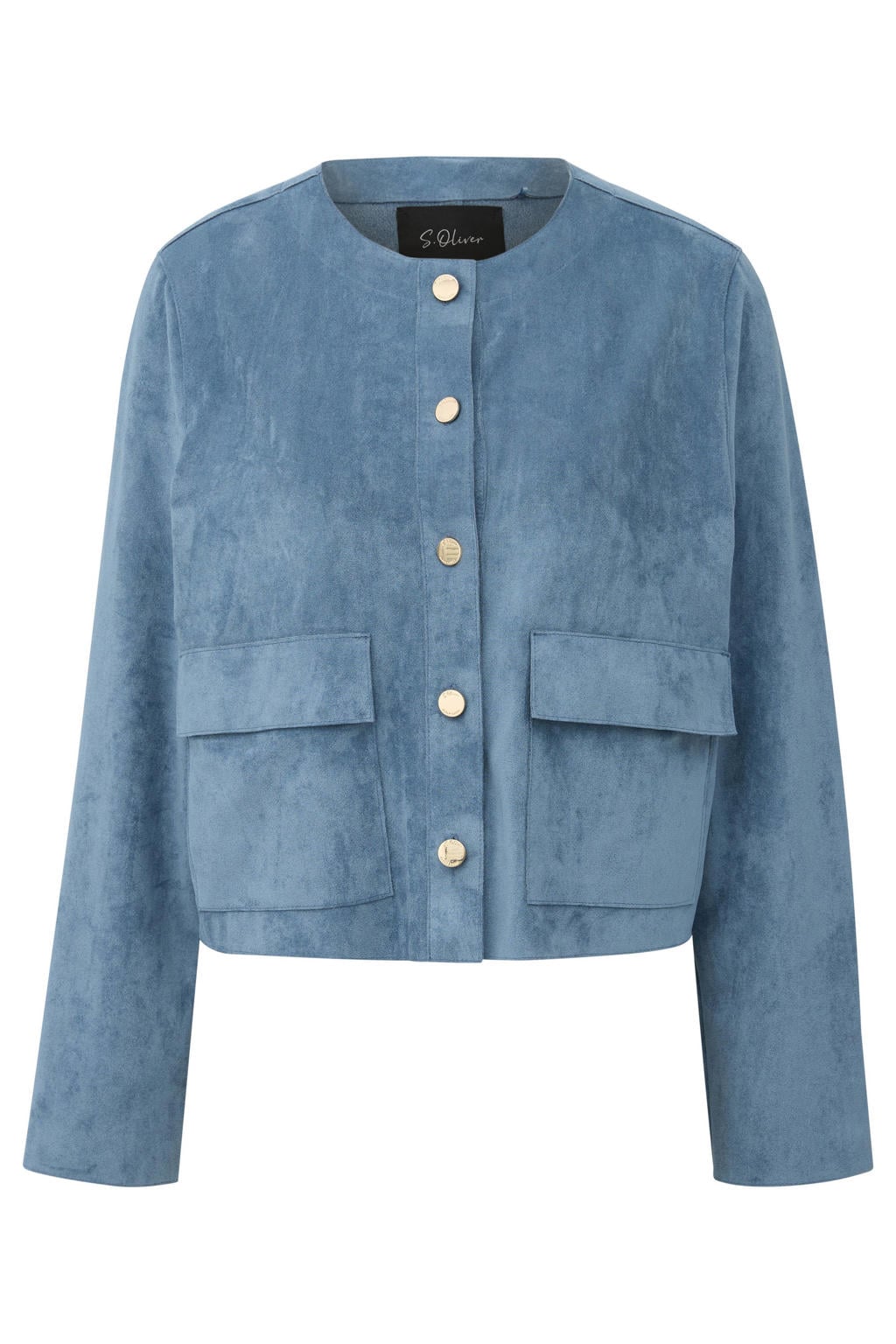 s.Oliver BLACK LABEL suèdelook tussenjas - blauw