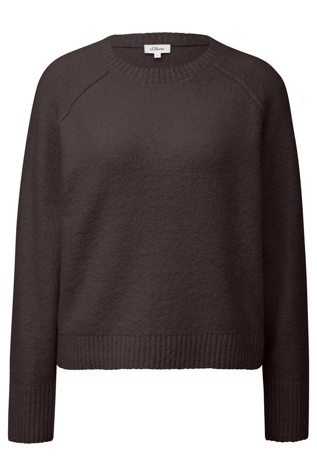 s.Oliver Curve Plus Size katoenen gebreide trui - bruin