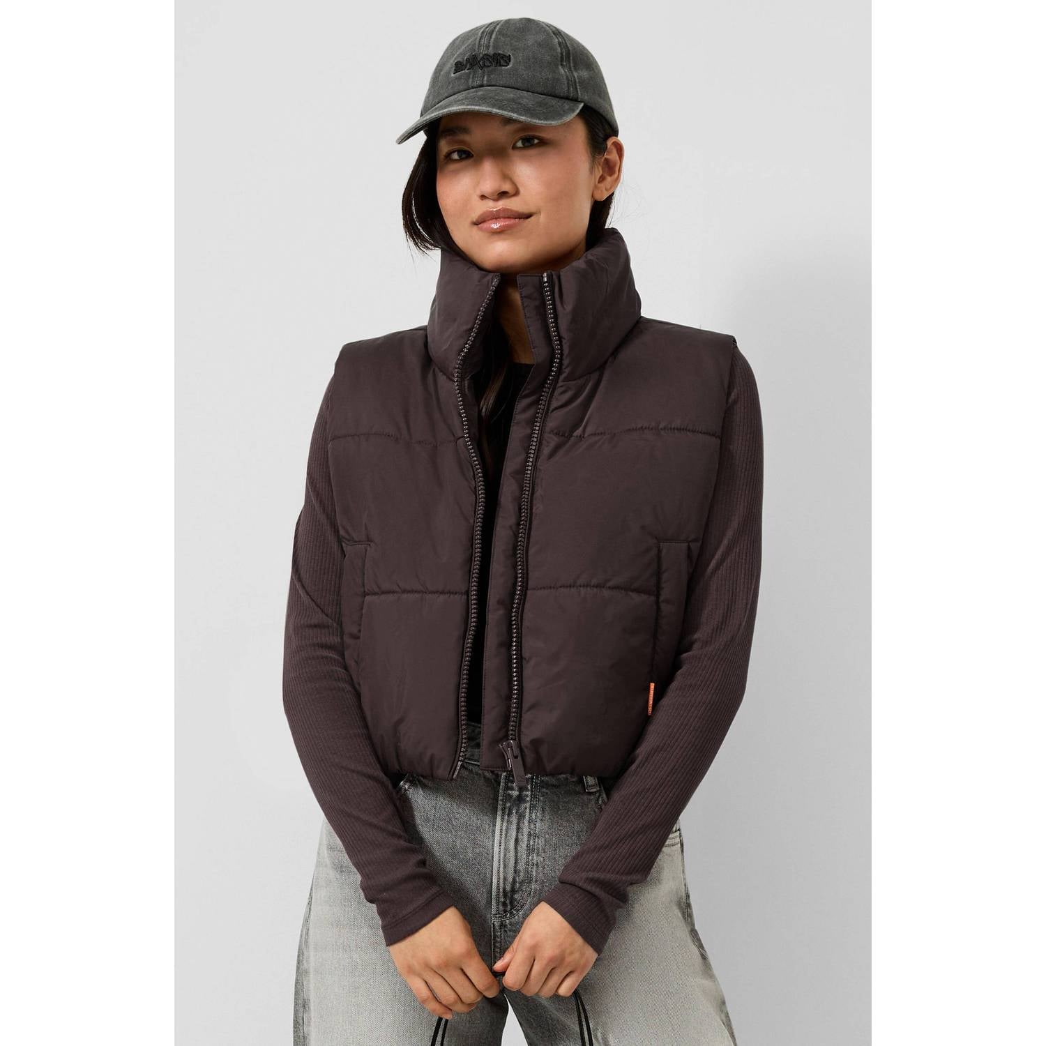 QS bodywarmer donkerbruin
