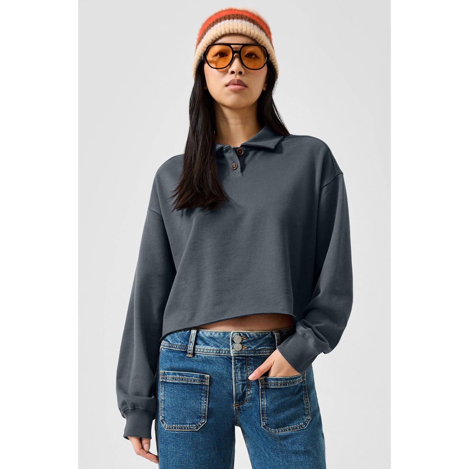 QS sweater antraciet