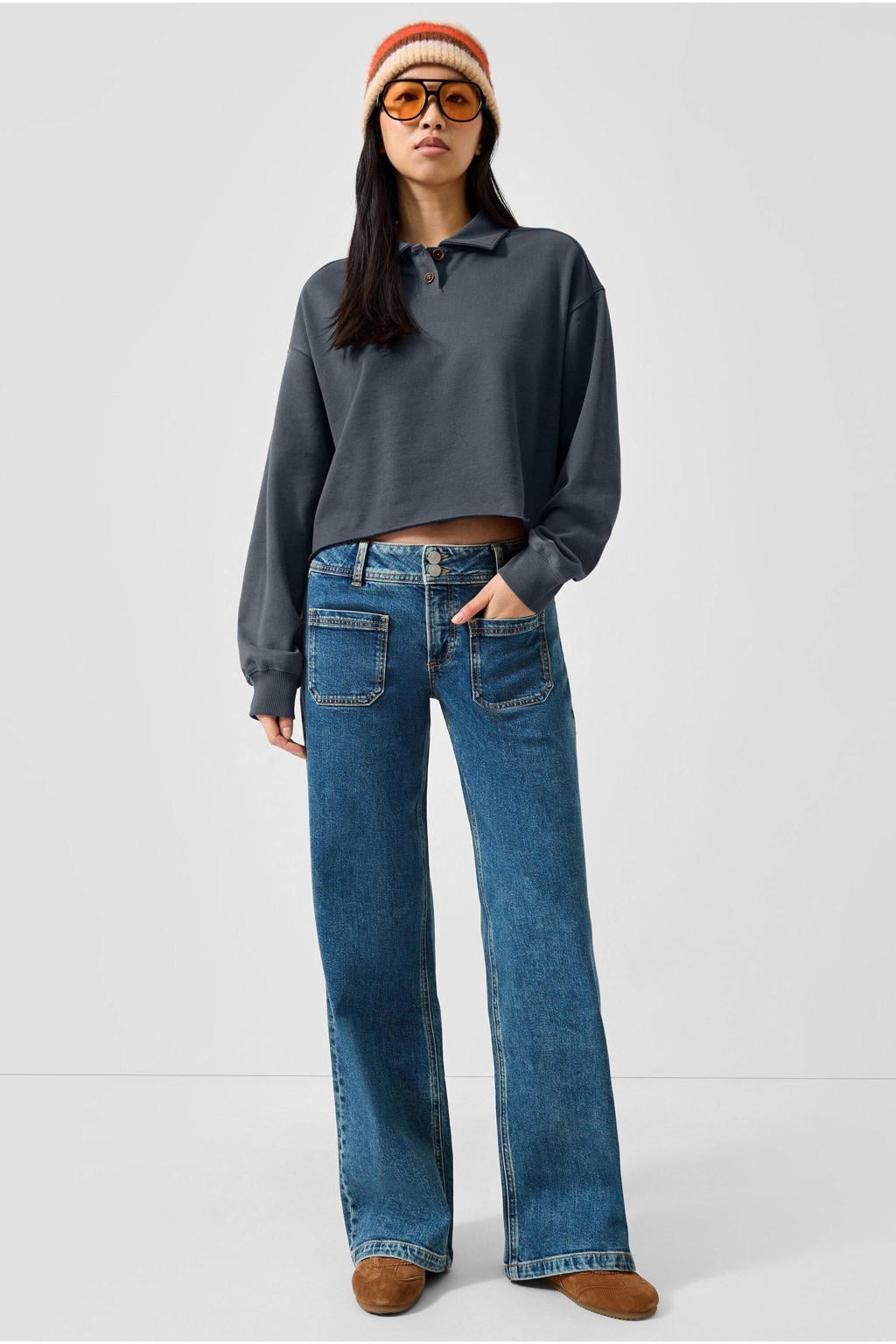 QS sweater - antraciet