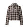 s.Oliver geruite blouse - bruin/ecru
