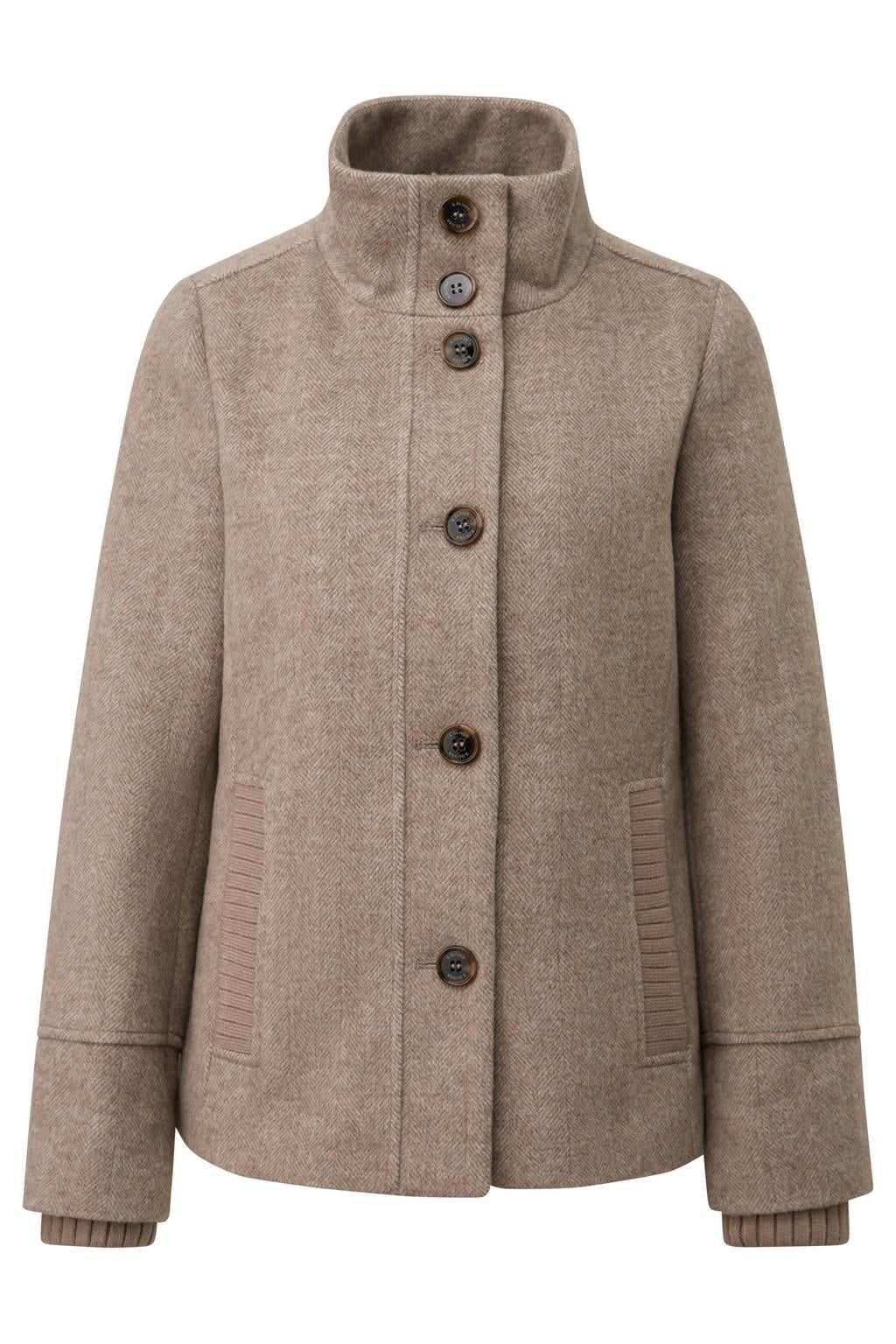 s.Oliver gemêleerde winterjas met wol - beige