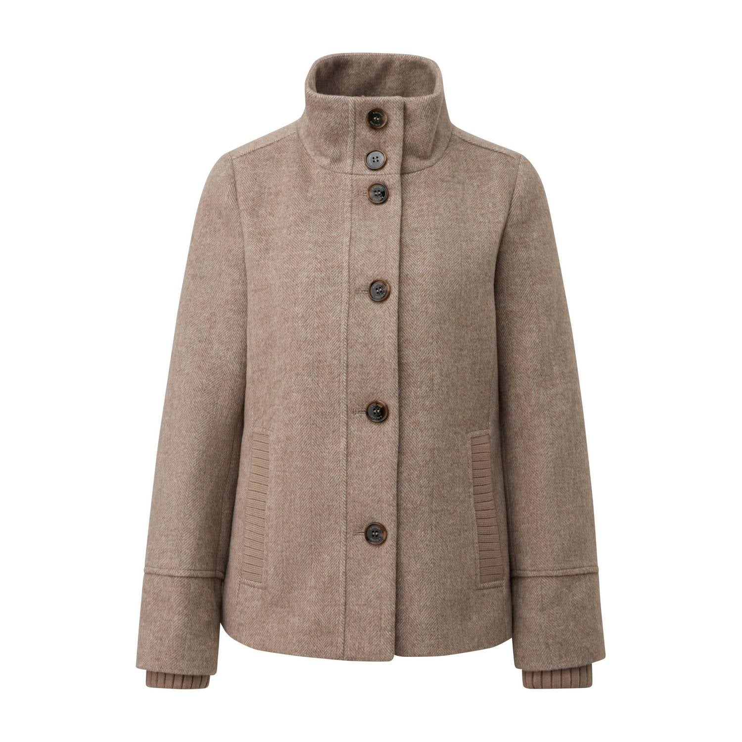 S.Oliver gemêleerde winterjas met wol beige