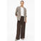 s.Oliver wide leg casual broek - donkerbruin