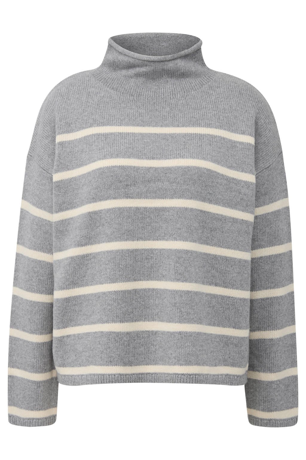 Grijs en ecru dames s.Oliver van polyamide met strepenprint, lange mouwen en col