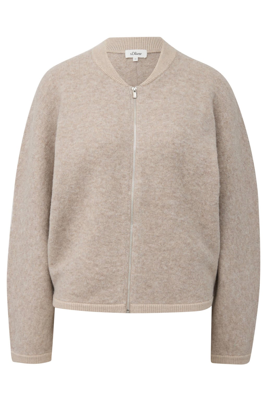 s.Oliver Curve Plus Size gebreid vest met wol - beige