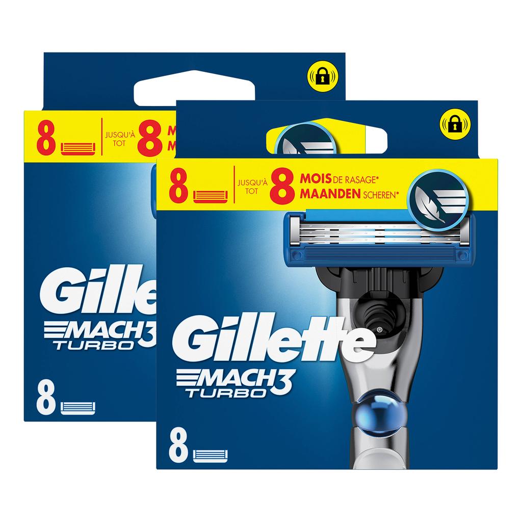 Gillette Mach3 Turbo Scheermesjes - 2 x 8 stuks