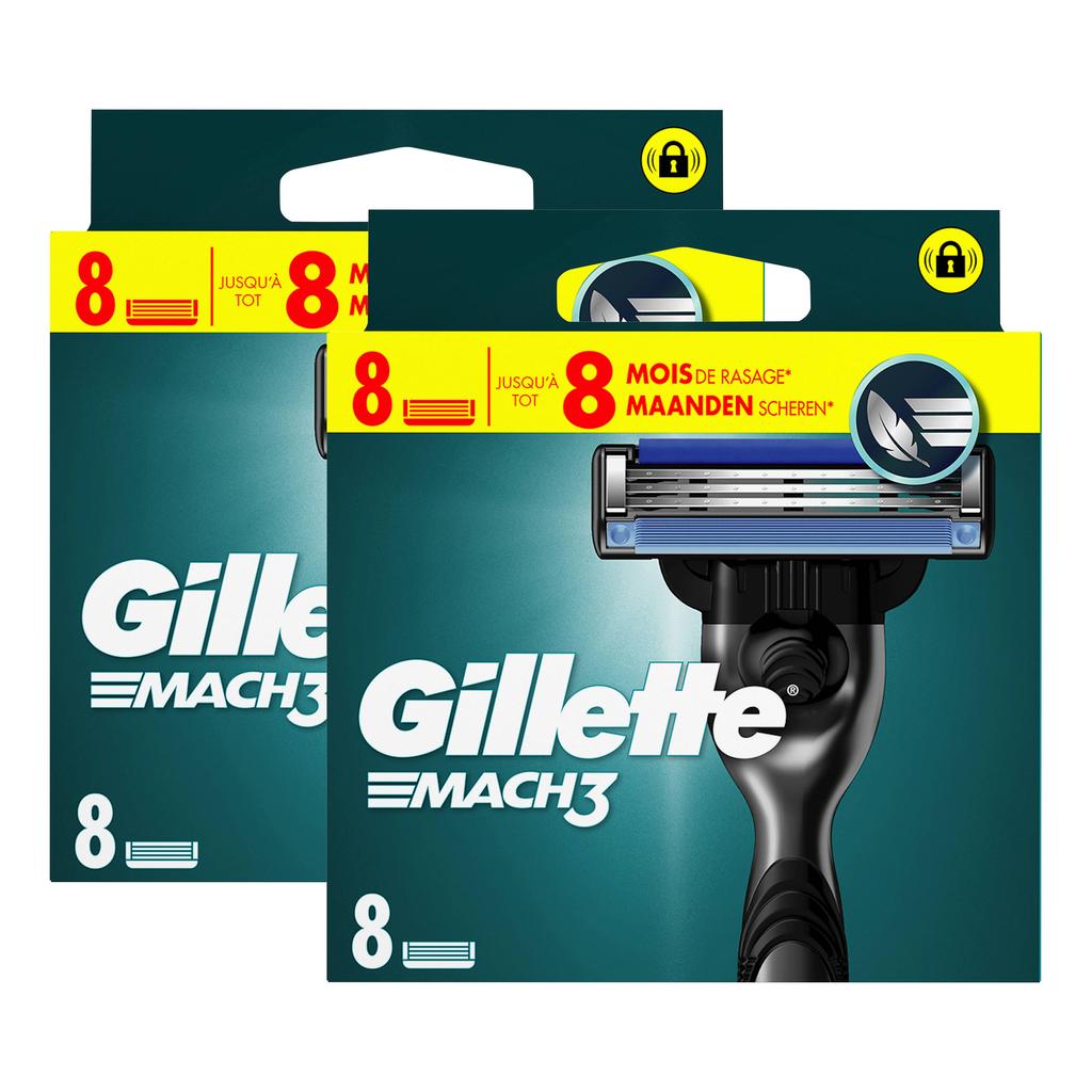 Gillette Mach3 Base Scheermesjes - 2 x 8 stuks