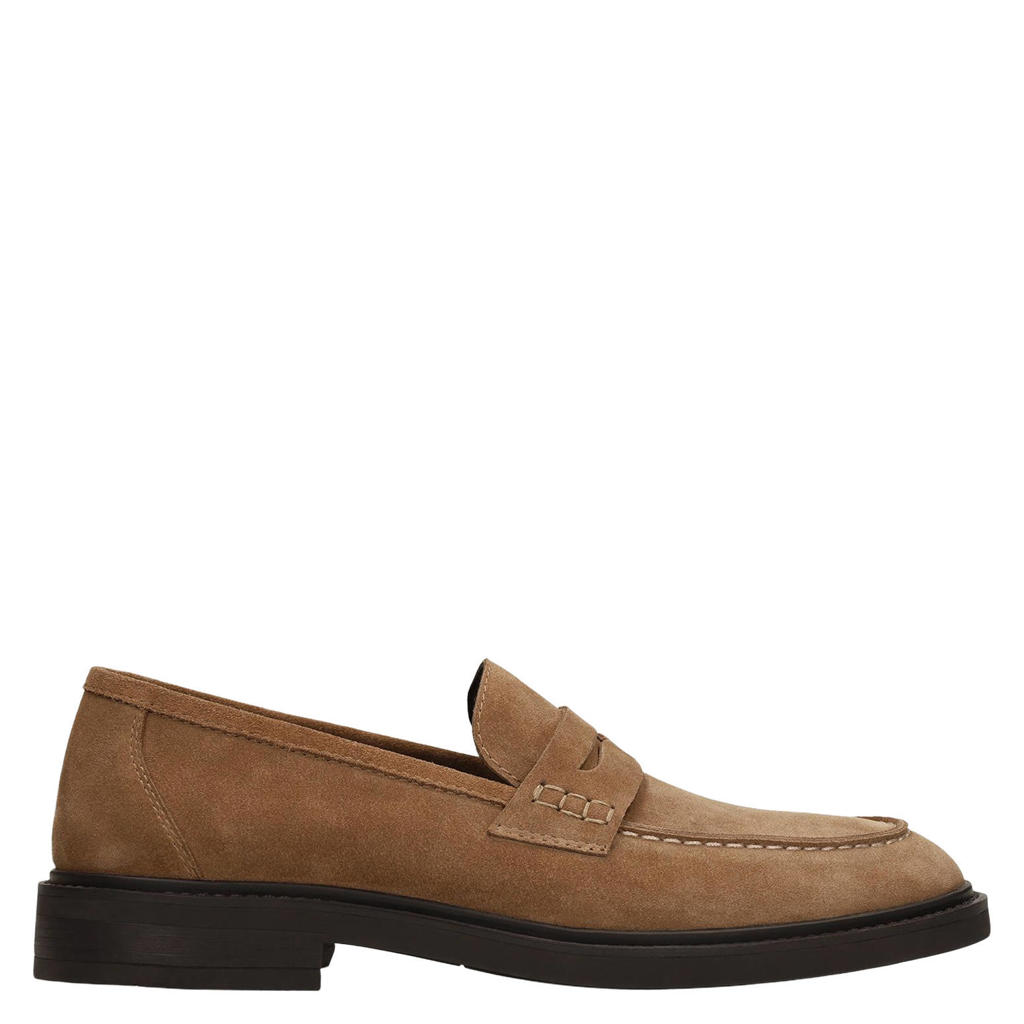 Taupe heren Manfield suède loafers -