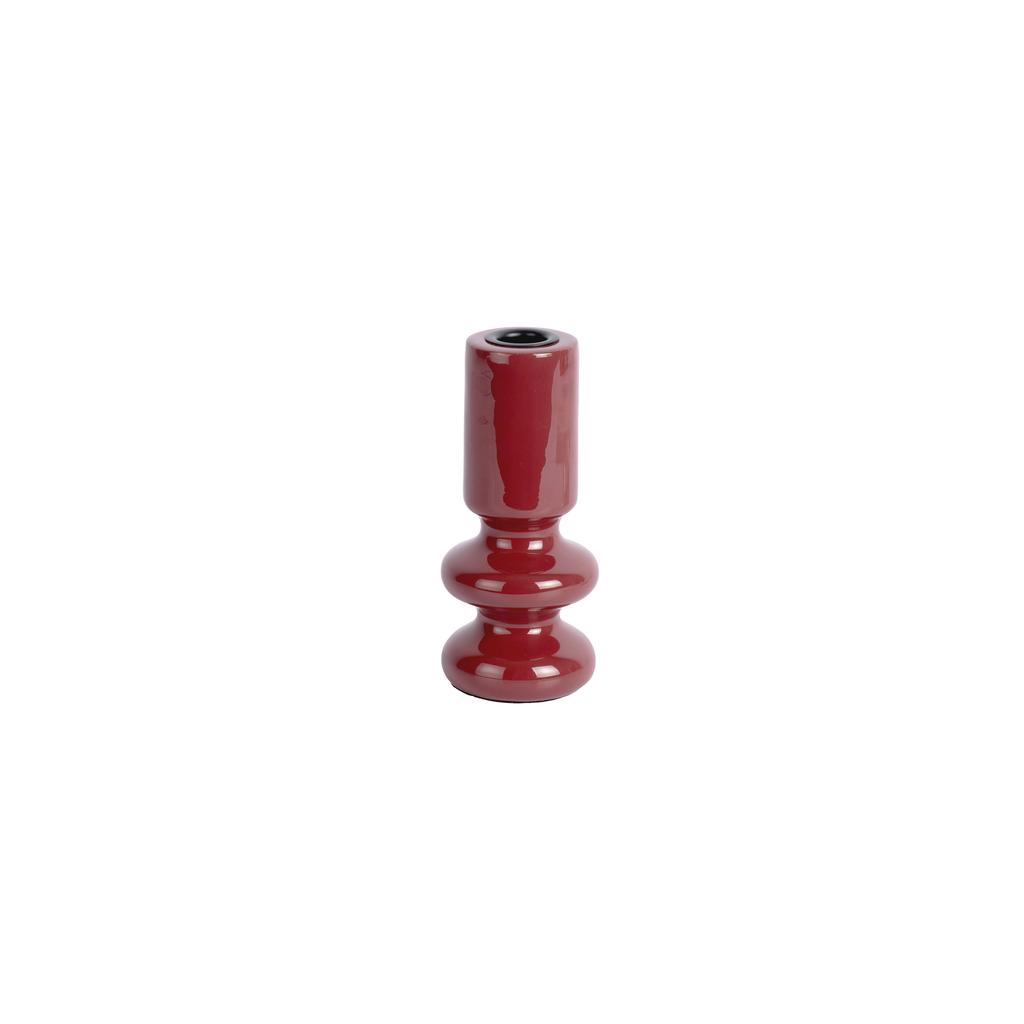 Present Time mangohouten kandelaar Cadiz Double Ring 7x15 cm - bordeauxrood