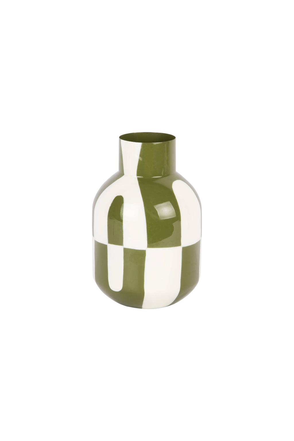 Present Time vaas Dublin Circles 16x5x25 cm - luxegroen/wit