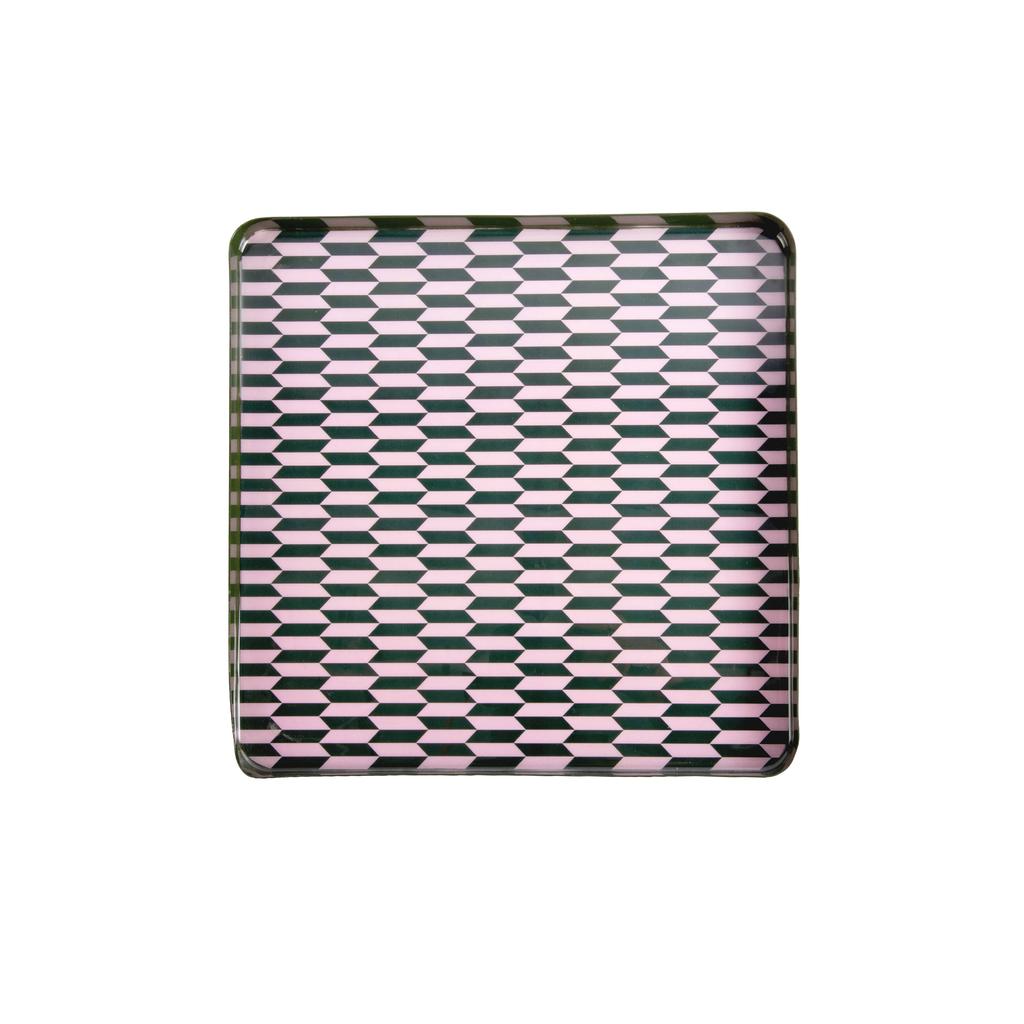 Present Time schaal Salerno 30x30x2 cm - alpinegroen/zachtroze
