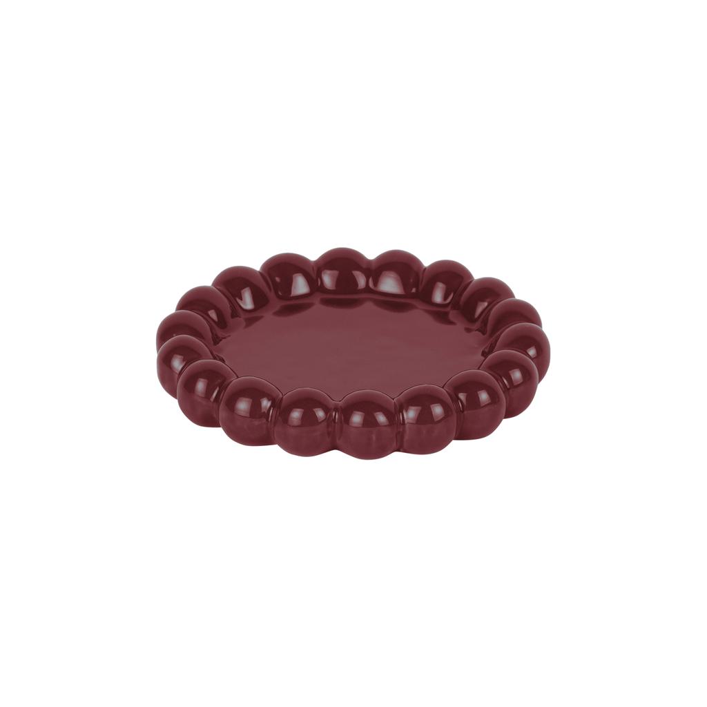 Present Time schaal Cadiz Dotty 14x2,5 cm - bordeauxrood