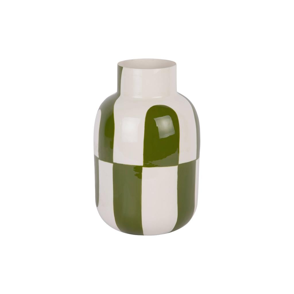 Present Time vaas Dublin Circles 18x5x29,5 cm - luxegroen/wit