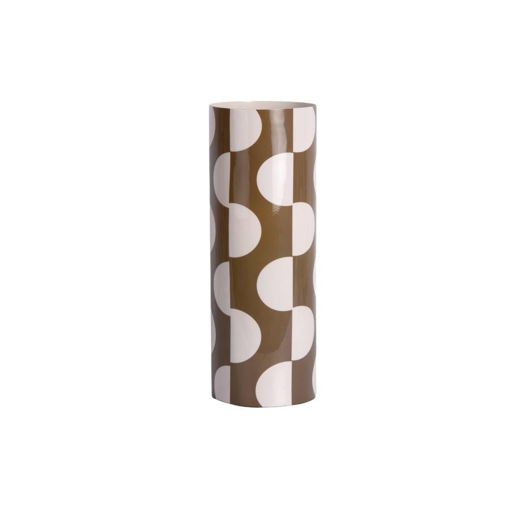 Present Time vaas Dublin Discs 10x28 cm - mokkabruin/wit
