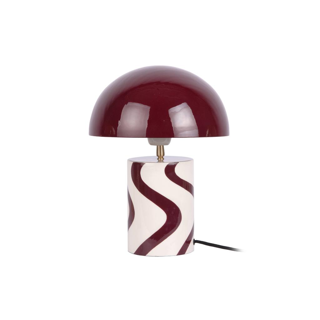 Leitmotiv Tafellamp Dublin Swirl - burgundy/gebrokenwit