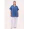 YOEK Linnen top- medium blue denim