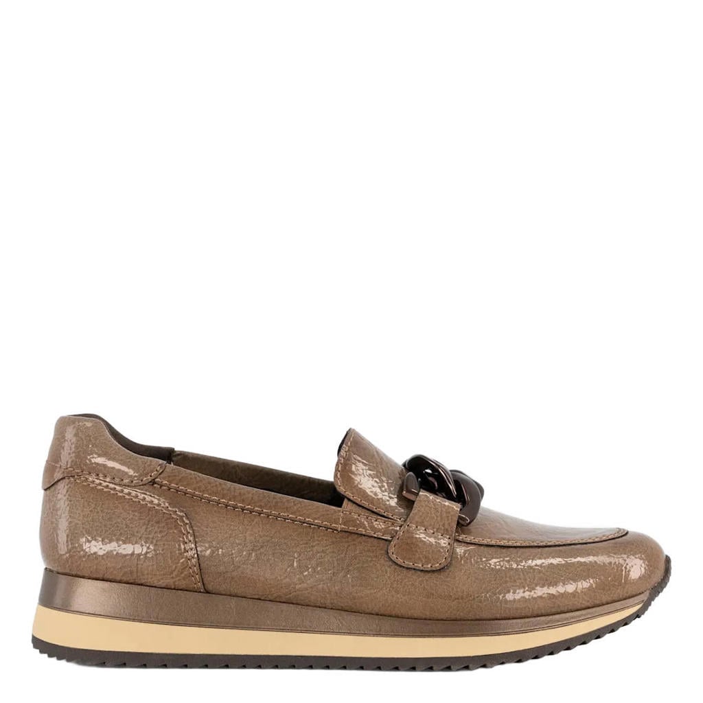 Taupe dames Easy Street lakleren instappers -