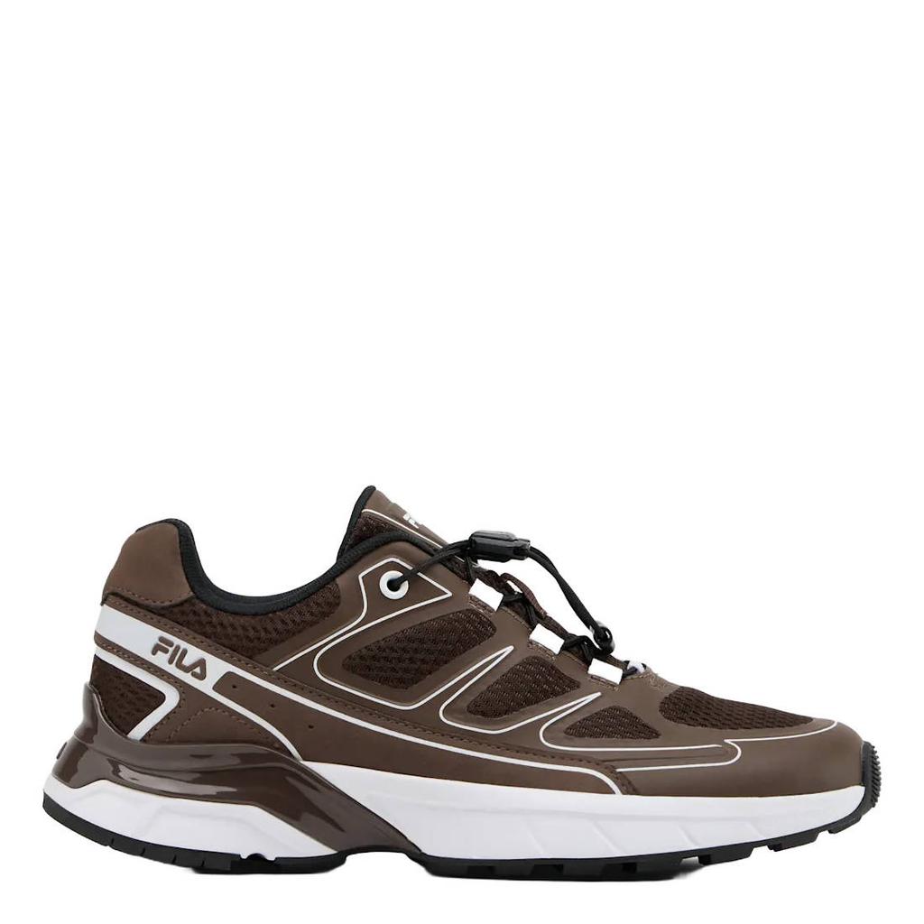 Bruine dames Fila sneakers - van imitatieleer en textiel met elastische veters