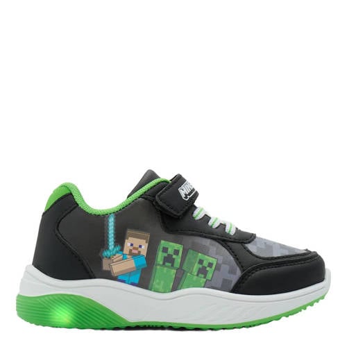 Minecraft sneakers met lichtjes zwart