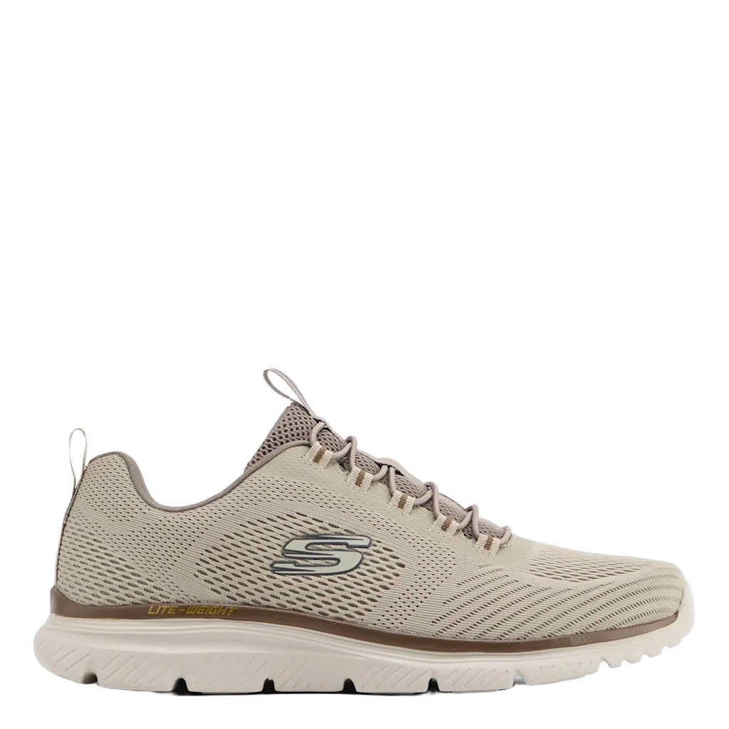 Beige heren Skechers Burns 2.0 Slip-on sneakers met logo -