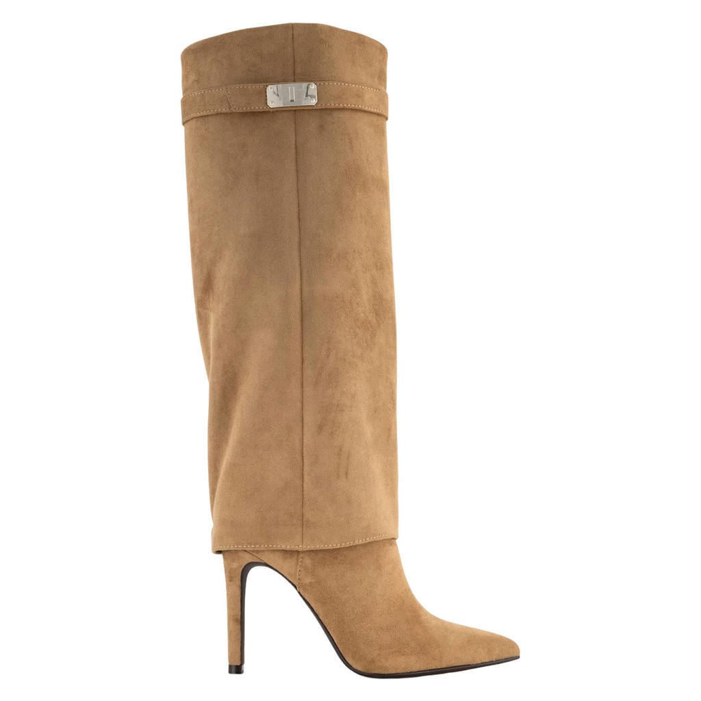 Graceland suèdelook laarzen met naaldhak - beige