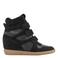 Graceland suède sneakers met sleehak - zwart
