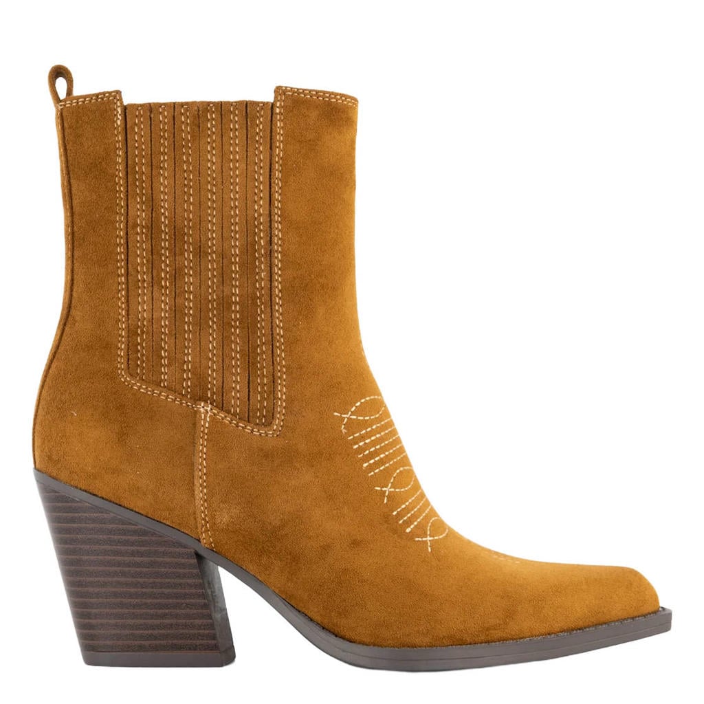 Graceland western suèdelook cowboylaarzen - cognac