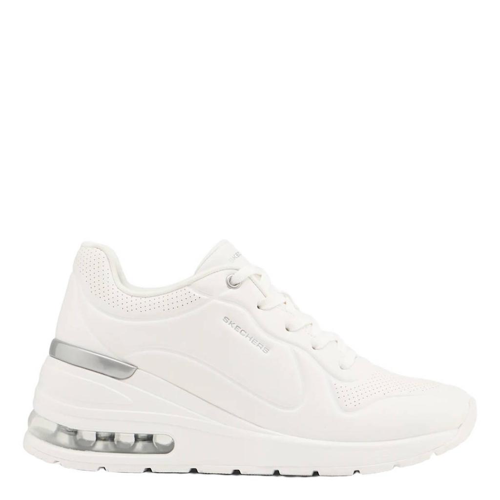 Witte dames Skechers sneakers met sleehak -