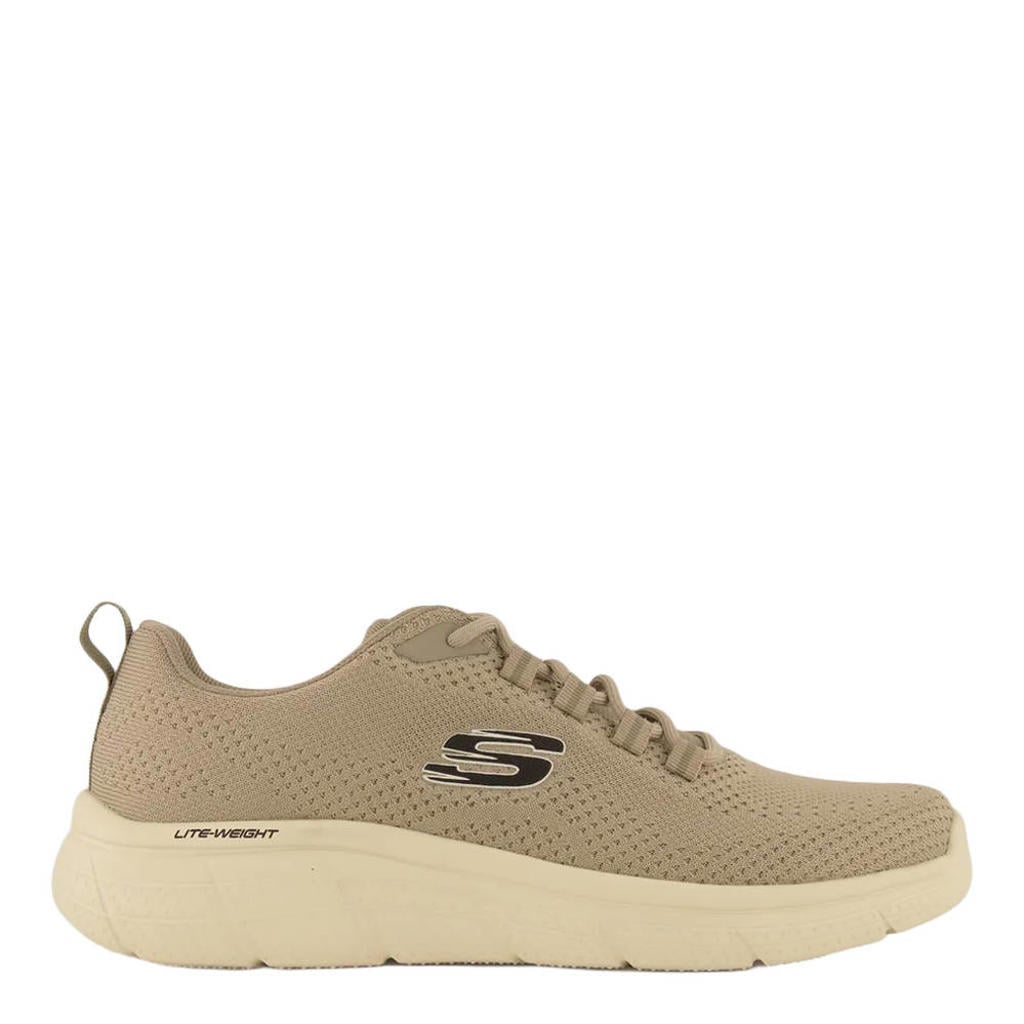 Taupe heren Skechers sneakers met logo -