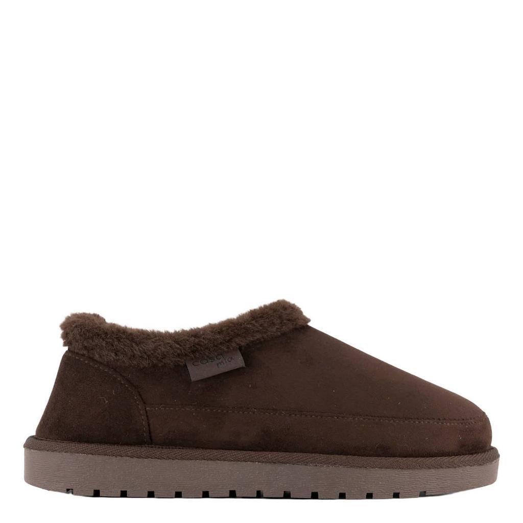 Casa mia suèdelook pantoffels - bruin