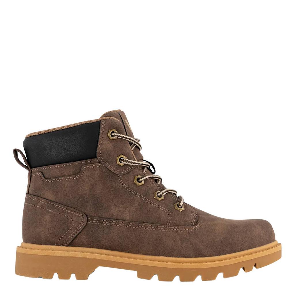 Vty suèdelook enkelboots met profielzool - bruin
