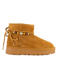 Graceland suèdelook enkelboots met kraaltjes - cognac