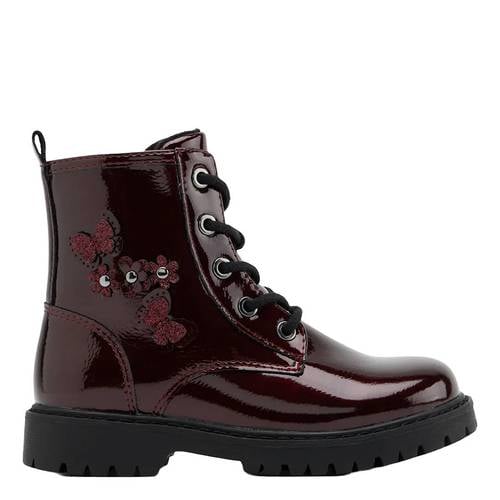 Graceland lakleren enkelboots met profielzool bordeaux