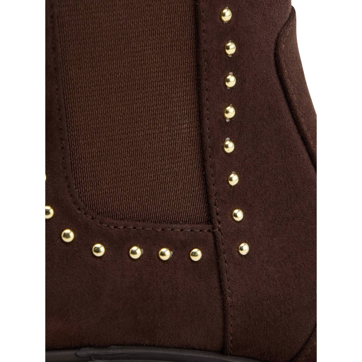Graceland enkelboots met blokhak bruin