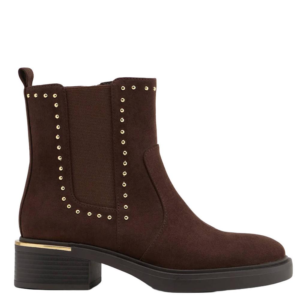 Graceland enkelboots met blokhak - bruin