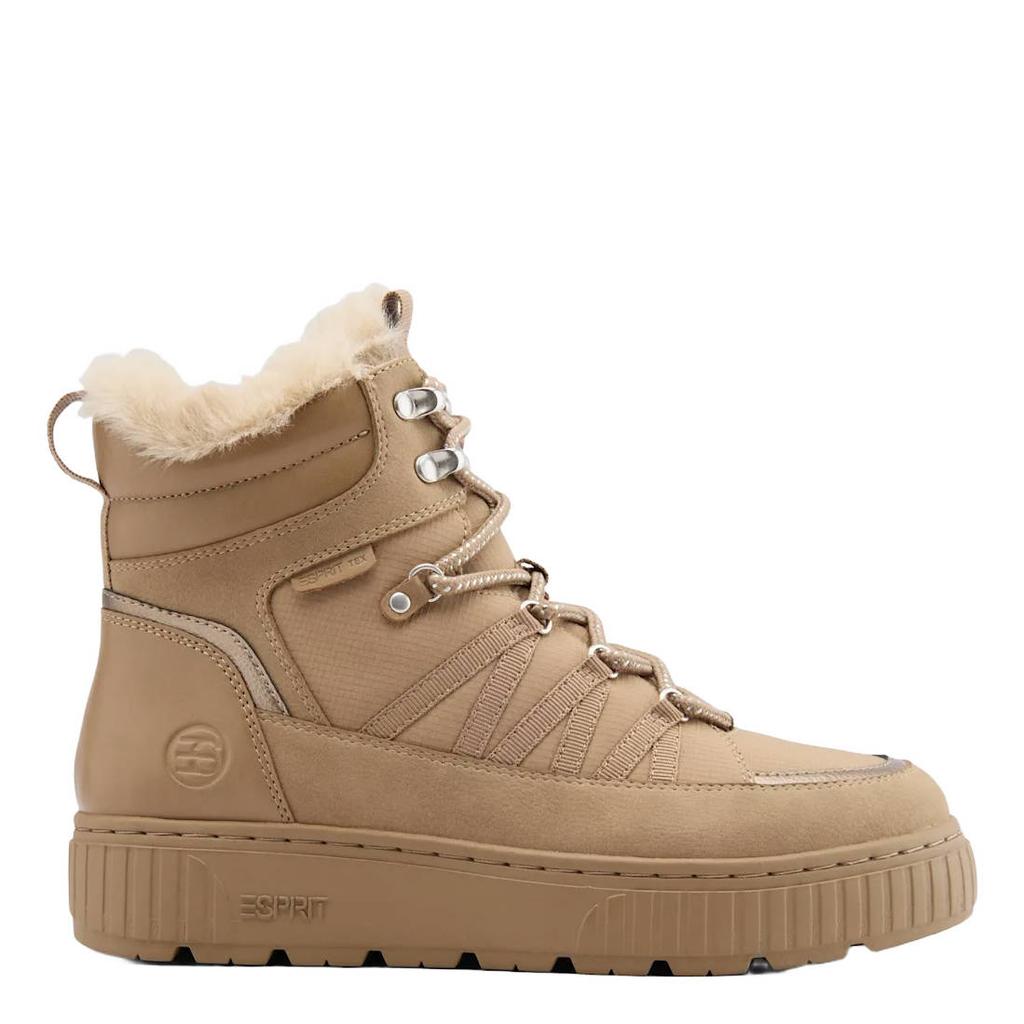 ESPRIT suèdelook veterboots - beige