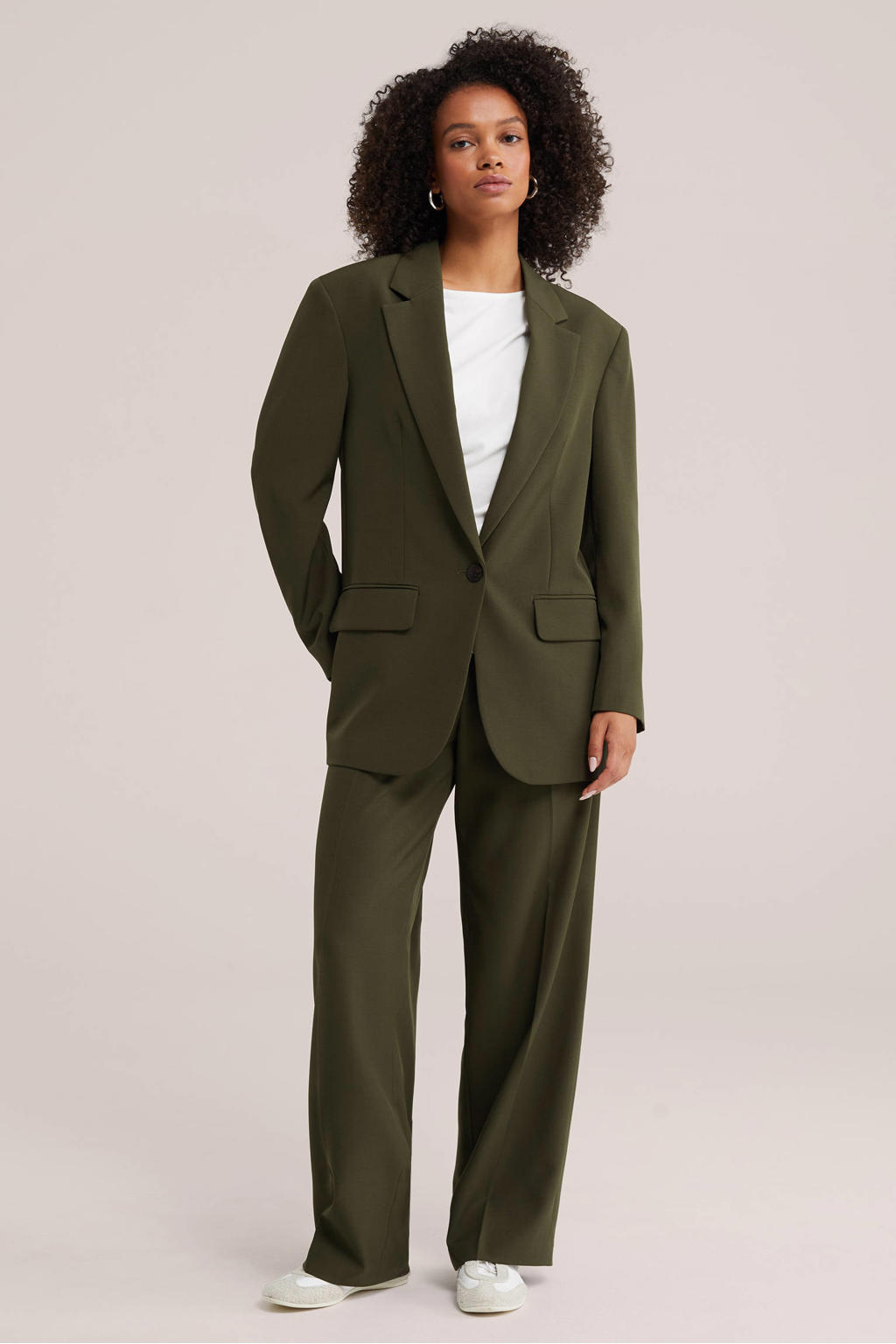 WE Fashion regular fit blazer - groen