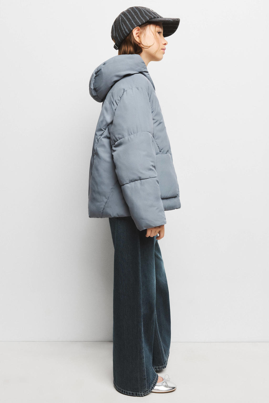 Mango Kids quilted winterjas - blauw