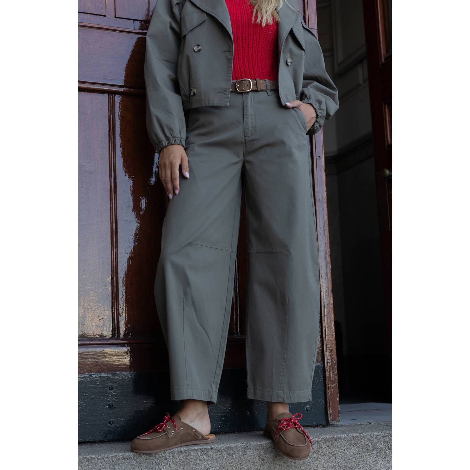 Para Mi barrel broek donkergroen
